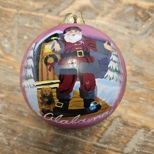 Alabama Crimson Tide Santa Claus Holiday Ornament With Velvet Box